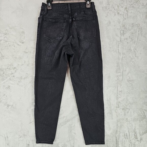 Calvin Klein Mom Jeans Womens Size 30 Black Crossover Button Embroidered Logo - Picture 7 of 10